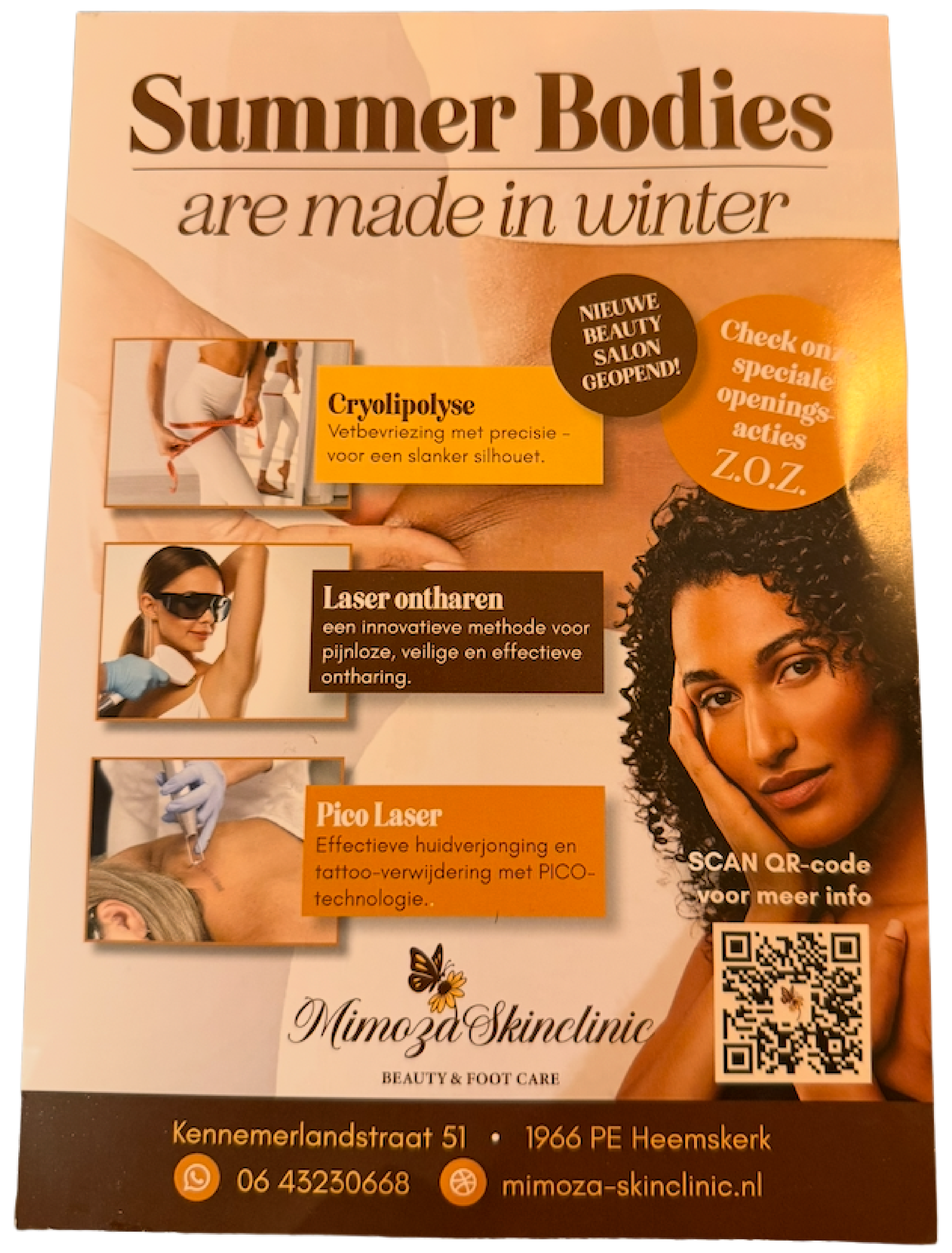 Flyer van Mimoza Skinclinic